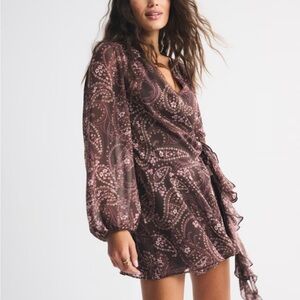 Abercrombie & Fitch Pink and Brown Paisley Mini Dress
